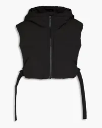 STAND Cropped quilted shell hooded vest - Black Black