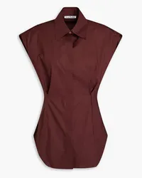 Acne Studios Pintucked stretch-cotton poplin shirt - Burgundy Burgundy