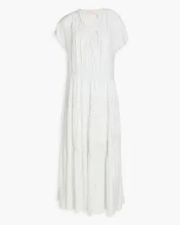 See by Chloé Tiered gathered habotai midi dress - White White