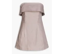 Elba strapless linen-twill mini dress - Purple