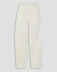 Ganni Cotton-blend straight-leg cargo pants - White White