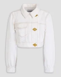 Ganni Cropped denim jacket - White White