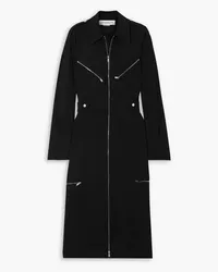 Victoria Beckham Zip-detailed crepe midi shirt dress - Black Black