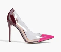 Gianvito Rossi Plexi 105 perforated patent-leather and PVC pumps - Pink Pink