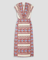 Johanna Ortiz Abasca embroidered cotton midi dress - White White