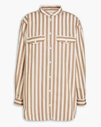 Frame Denim Striped cotton-poplin shirt - Brown Brown