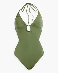 Zimmermann Cutout halterneck swimsuit - Green Green