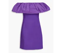 Rumi off-the-shoulder taffeta-paneled cloqué mini dress - Purple