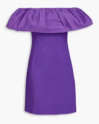 Rebecca Vallance Rumi off-the-shoulder taffeta-paneled cloqué mini dress - Purple Purple