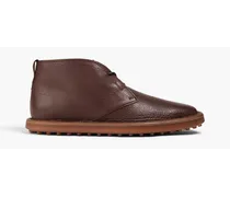 Pebbled-leather desert boots - Brown