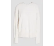 Mélange wool and cashmere-blend sweater - White