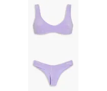 Cotton-blend terry bikini - Purple