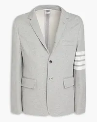 Thom Browne Grosgrain-trimmed French cotton-terry blazer - Gray Gray