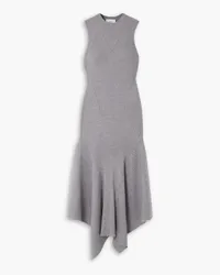 AMI Paris Godet ribbed merino wool maxi dress - Gray Gray