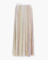 Missoni Sequin-embellished striped ribbed-knit maxi skirt - Purple Purple