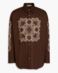 Acne Studios Printed cotton-poplin shirt - Brown Brown