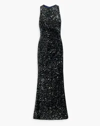 Badgley Mischka Sequined velvet gown - Blue Blue