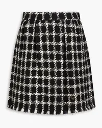 Valentino Garavani Checked wool-blend bouclé-tweed mini skirt - Black Black