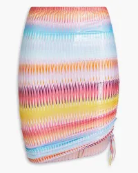 Missoni Mare ruched printed coated stretch mini skirt - Purple Purple