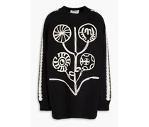 Bursra embroidered cotton sweater - Black