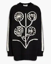 Nanushka Bursra embroidered cotton sweater - Black Black