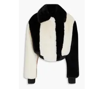 Two-tone faux shearling jacket - Black