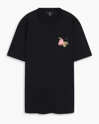 Dunhill Embroidered cotton-jersey T-shirt - Black Black