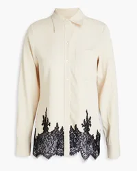 3.1 phillip lim Lace-trimmed cady shirt - White White