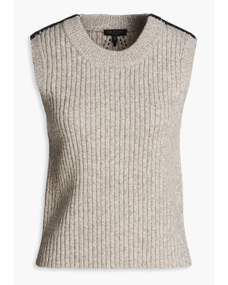 Rag & Bone Ingrid ribbed wool vest - Gray Gray