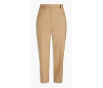Cropped twill tapered pants - Neutral