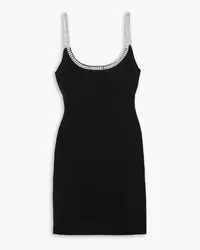 Paco Rabanne Crystal-embellished ribbed stretch-jersey mini dress - Black Black