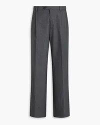 Sandro Pleated wool-twill wide-leg pants - Gray Gray