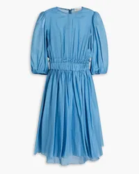 RED Valentino Gathered cotton-voile dress - Blue Blue