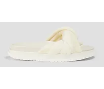 Twisted terry slides - White