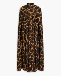 Dolce & Gabbana Pleated leopard-print crepe cape - Animal print Animal