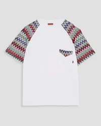 Missoni Crochet-trimmed cotton-jersey T-shirt - White White