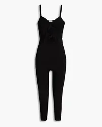 Sandro Cropped cutout twisted knitted jumpsuit - Black Black