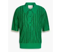 Intarsia-knit polo shirt - Green