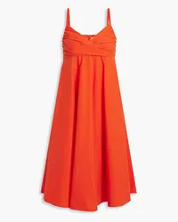 Caroline Constas Phoebe wrap-effect cotton-blend poplin dress - Red Red