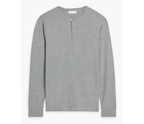 Lyocell-blend jersey Henley T-shirt - Gray