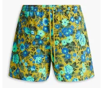 Estelle floral-print mid-length swim shorts - Yellow
