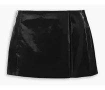 Vinyl mini wrap skirt - Black