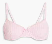 Daphne ribbed underwired bikini top - Pink