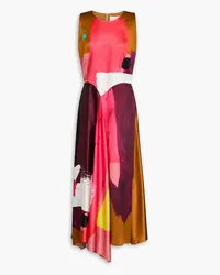 Roksanda Ilincic Toa printed silk-satin midi dress - Multicolor Multicolor