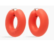 Silver-tone hoop earrings - Orange