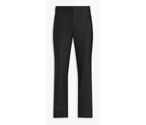 Wool and silk-blend suit pants - Black