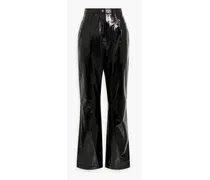 Betty patent-leather wide-leg pants - Black