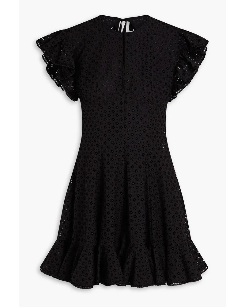 Philosophy Di Lorenzo Serafini Ruffled broderie anglaise cotton-blend mini dress - Black Black