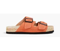Suede espadrille sandals - Orange