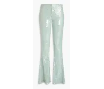 Koro sequined mesh flared pants - Green